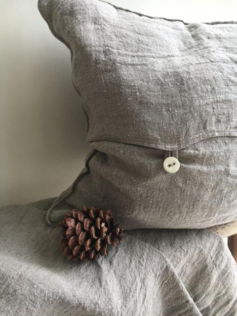 Decorative Pillowcases From Natural Rustic Linen, Countryhouse Shams, Linen Throw Pillow Covers, Pillows, Set Of Two Sham Covers Raw - image 1