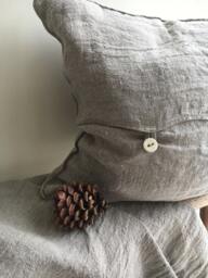 Decorative Pillowcases From Natural Rustic Linen, Countryhouse Shams, Linen Throw Pillow Covers, Pillows, Set Of Two Sham Covers Raw - thumbnail 1