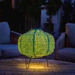 Teal Pumpkin Solar Lantern - Moroccan Style Laser-Cut Garden Light - thumbnail 3