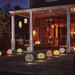 Teal Pumpkin Solar Lantern - Moroccan Style Laser-Cut Garden Light - thumbnail 2