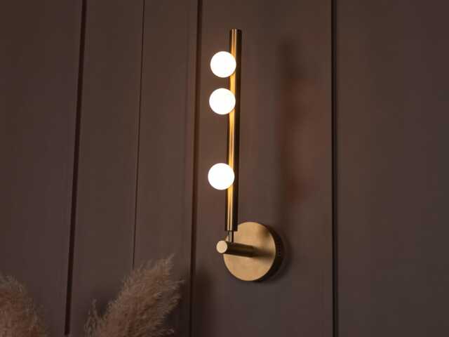 Marble Wall Lamp Brushed Brass Led Sconce, Modern Hallway Lighting - image 1