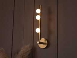 Marble Wall Lamp Brushed Brass Led Sconce, Modern Hallway Lighting - thumbnail 1