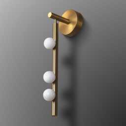 Marble Wall Lamp Brushed Brass Led Sconce, Modern Hallway Lighting - thumbnail 2