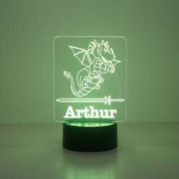 Dragon Custom Name Plaque. Personalise Led Sign. Multi Colour Light Up Bedroom Playroom Decoration. Dimmable Nursery Night Lamp - thumbnail 2