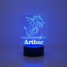 Dragon Custom Name Plaque. Personalise Led Sign. Multi Colour Light Up Bedroom Playroom Decoration. Dimmable Nursery Night Lamp - thumbnail 3