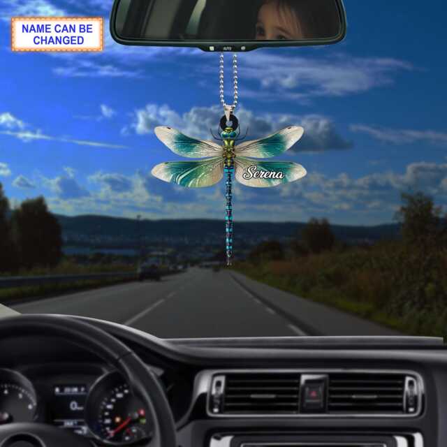 Custom Name Dry Pressing Dragonfly Personalized Ornament, Christmas Tree Hanging Decor, 2D Flat Acrylic Ornament Holiday Gift - image 1