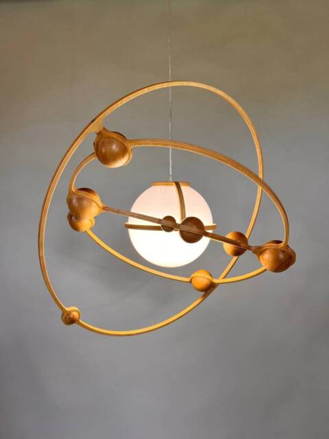 Tellurian Pendant Lamp Nordic Mid-Century Plywood Ceiling Light - image 1