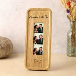 Personalised Solid Oak Photobooth Frame With Photo Strip Print Option - thumbnail 3