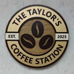 Personalised Vintage Coffee Bean Sign - Retro Round Wooden Wall Art For Kitchen Or Caf?? - thumbnail 3