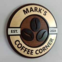 Personalised Vintage Coffee Bean Sign - Retro Round Wooden Wall Art For Kitchen Or Caf?? - thumbnail 2