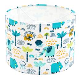 Animal Drum Lampshade UK Made Kids Lampshade Hippo Elephant Lion Lamp Shade Children's Jungle Zoo Palm - thumbnail 1