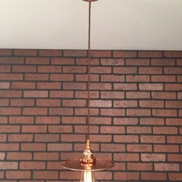 "Industrial Pendant -Copper 8"" Flat Shade With Patented ""Huila Connectors" - thumbnail 2