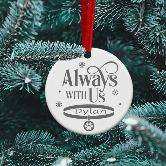 Personalised Always With Us Pet Ceramic Christmas Tree Ornament - image 1