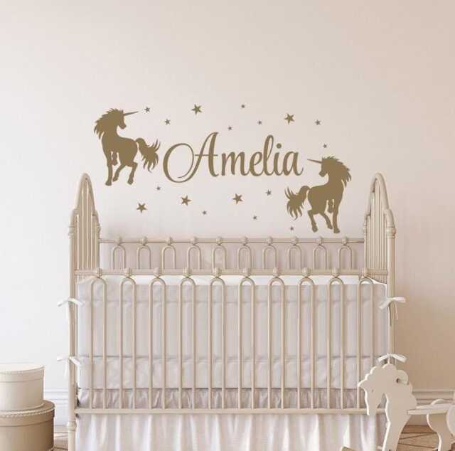 Personalized Unicorn Name Wall Decal - Nursery Decor Ww264 - image 1