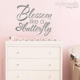 Butterfly Wall Decal, Blossom Like A Quote, Girls Bedroom Decor Sticker, Nursery - thumbnail 2