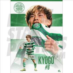 Celtic Fc Kyogo 22/23 Action Poster - Officially Licensed Product A4/A3 Sizes + Framed Option - thumbnail 2