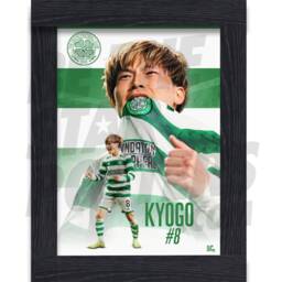 Celtic Fc Kyogo 22/23 Action Poster - Officially Licensed Product A4/A3 Sizes + Framed Option - thumbnail 1