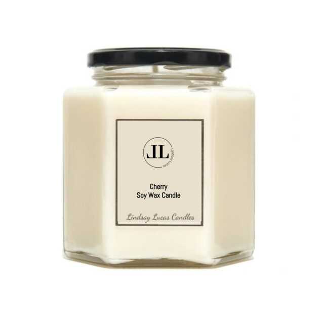 Cherry Scented Soy Wax Candles, Fruity Natural Vegan Candle - image 1