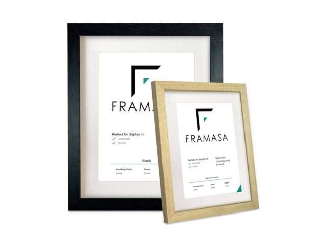 Natural Wood Picture Frame, Matt Black Photo Frames, Handmade Poster Frame - image 1
