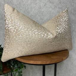Antelope Champagne Gold Rectangle Cushion Cover Luxury Textured Pillow Designer Prestigious Textiles Fabric Handmade in UK All Sizes - thumbnail 4