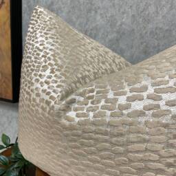 Luxury Pillow, Antelope Textured Rectangle Cushion Pillow Cover, Champagne Gold Designer Cover, High Quality - thumbnail 2