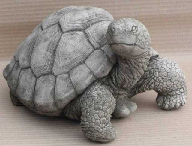 Huge Stone Tortoise Garden Ornament Natural Finish