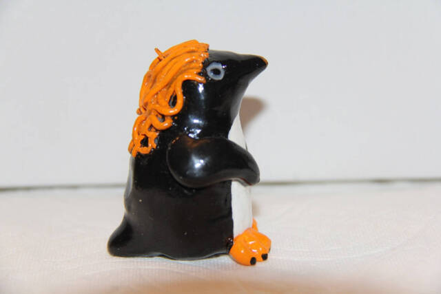Silly Hair Adelie Penguin - Handcrafted Figurine - image 1
