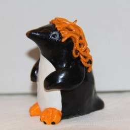 Silly Hair Adelie Penguin - Handcrafted Figurine - thumbnail 2