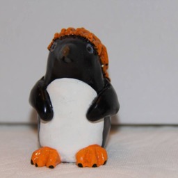 Silly Hair Adelie Penguin - Handcrafted Figurine - thumbnail 3