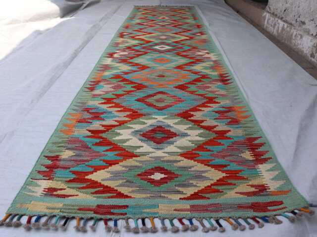 3x10 Stunning Afghan Handmade Kilim Rug, Maimana Chubi New Runner Flatweave Oriental Turkmen Hallway Rug - image 1