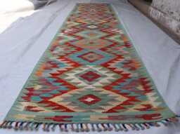 3x10 Stunning Afghan Handmade Kilim Rug, Maimana Chubi New Runner Flatweave Oriental Turkmen Hallway Rug - thumbnail 1