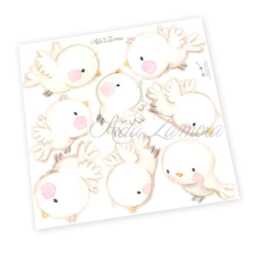 High Quality Fabric Wall Decal, Birds, Nursery Wall Decal, Watercolor Birdies Birds Nursery Sticker, Stickers - thumbnail 4