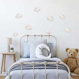 High Quality Fabric Wall Decal, Birds, Nursery Wall Decal, Watercolor Birdies Birds Nursery Sticker, Stickers - thumbnail 2