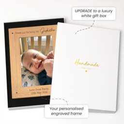 Personalised Godmother Gifts - Engraved Wooden Thank You Photo Frame - thumbnail 2