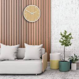 Large Wall Clock Bamboo With White Accessories - Quiet & Modern 30cm/11, 81 - thumbnail 3