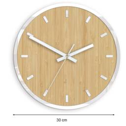 Large Wall Clock Bamboo With White Accessories - Quiet & Modern 30cm/11, 81 - thumbnail 4
