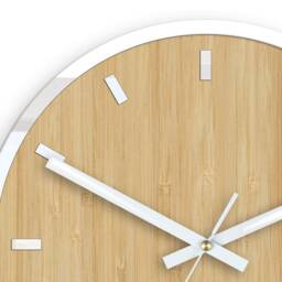 Large Wall Clock Bamboo With White Accessories - Quiet & Modern 30cm/11, 81 - thumbnail 2