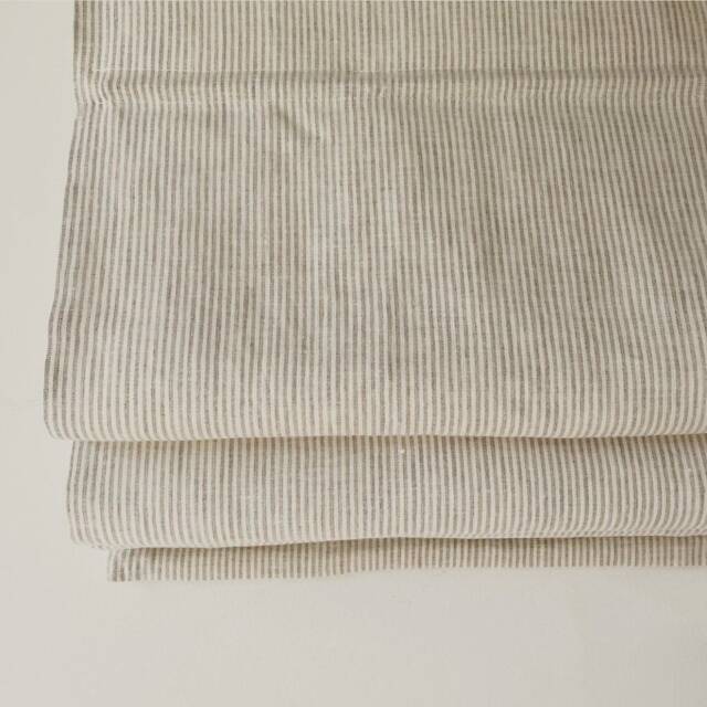 stripe Linen Custom Roman Shades, 100% Fabric Blinds, Window Treatment, Modern Designer Made To Order - image 1