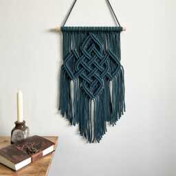 Irish Celtic Knot Wall Art, Handmade Peacock Blue Decor, Made in Ireland