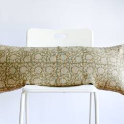 Floral Block Print Lumbar Pillow Cover Boho Farmhouse Decor - thumbnail 2