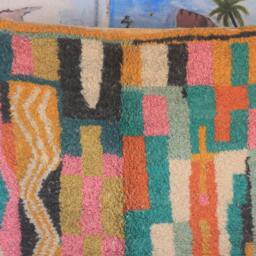 Colorful Moroccan Rug, Custom Fabulous Boujad Azilal Abstract Multicolored Carpet, Handmade Bohemian Rug - thumbnail 2