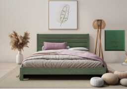 Japanese Low Profile Wooden Bed Frame Eco-Friendly Colors, Solid Wood - thumbnail 1