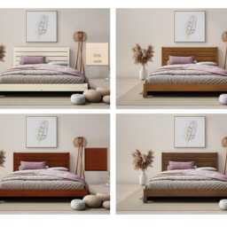 Japanese Low Profile Wooden Bed Frame Eco-Friendly Colors, Solid Wood - thumbnail 3