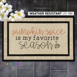 Pumpkin Spice Is My Favourite Season Door Mat - Welcome Fall Porch Decor For Lovers Of - thumbnail 1