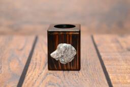 Dachshund - Wooden Candlestick With Dog, Souvenir, Decoration, Limited Edition, Collection - thumbnail 1