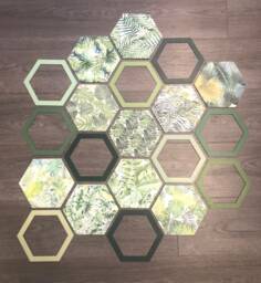Hexagon Wall Decor, Safari Hexagon Art, Modern Safari Room Decor - thumbnail 1