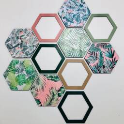 Hexagon Wall Decor, Safari Hexagon Art, Modern Safari Room Decor - thumbnail 2