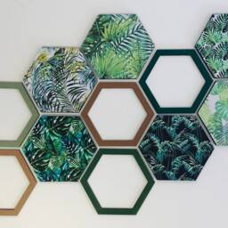 Hexagon Wall Decor, Safari Hexagon Art, Modern Safari Room Decor - thumbnail 3