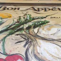 Hand Painted Bon Appetit Canvas Floorcloth - thumbnail 3