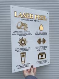 Laser Peel Aftercare Acrylic Sign - Salon & Spa Decor - A3 - thumbnail 1